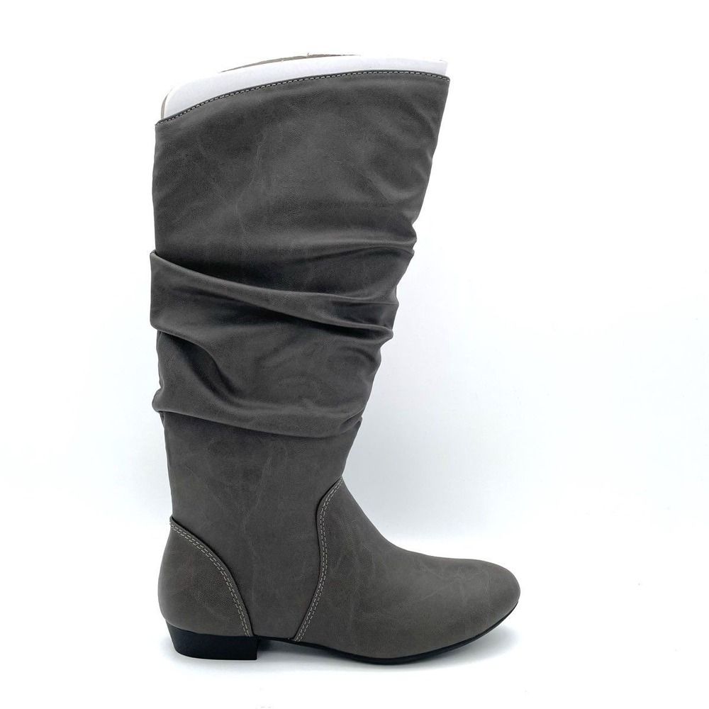 Lower East Side PU Rory Women's Gray Slouch Knee High Boots Size 6‎ EU 37.5 NWT